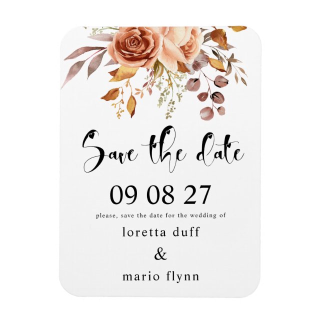 Herbstbouquet Save-the-Date Magnet (Vertikal)
