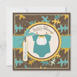 Herbstbow-Krawatte und Herbstleaves Kinderdusche Einladung