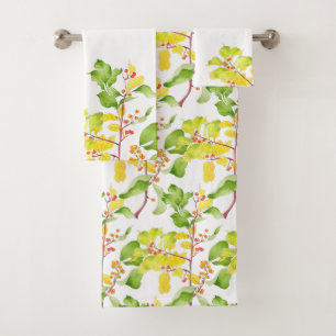 Herbstbrände auf einem Badetuch-Set Badhandtuch Set