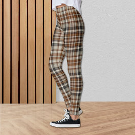 Herbstbraun Kariert Leggings