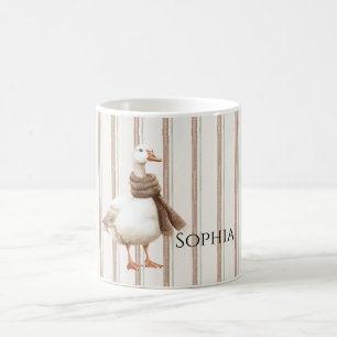 Herbstbraun Streifen Gänse Kaffeetasse