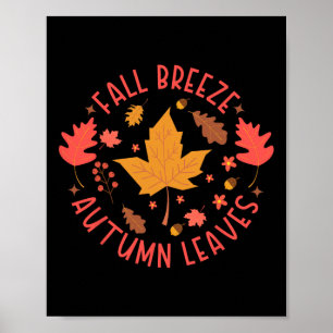 Herbstbrise lässt Niedliches Ahornblatt für Frauen Poster