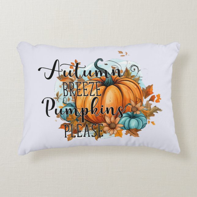 Herbstbrise, Pumpkins Bitte - Gemütliche Herbstunt Dekokissen (Vorderseite)