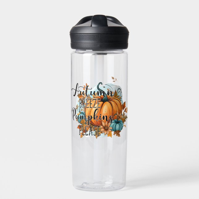 Herbstbrise, Pumpkins Bitte - Gemütliche Herbstunt Trinkflasche (Vorderseite)