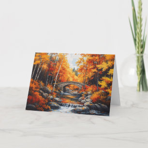 Herbstbrücke im Wald Karte