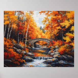 Herbstbrücke Poster