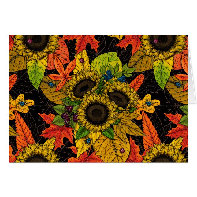 Herbstbukett auf schwarz (Vorderseite (Horizontal))
