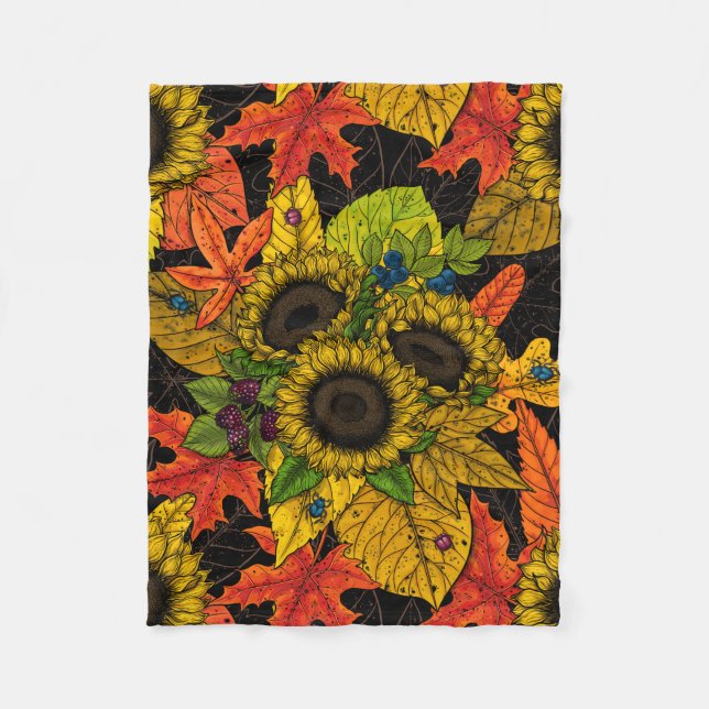 Herbstbukett auf schwarz fleecedecke (Vorderseite)