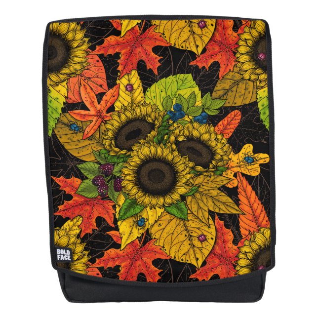 Herbstbukett auf schwarz rucksack (Vorderseite)