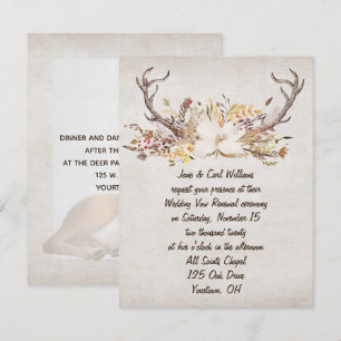 Herbstbukett und Hirschgeweihe Erneuerung Einladung