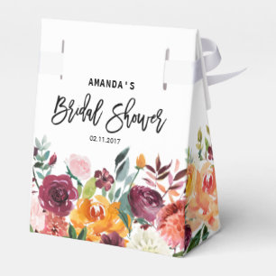 Herbstburgund Blush Bloral Blossom Brautparty Geschenkschachtel