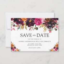 Herbstburgundy Blume Hochzeit im Herbst Save The Date