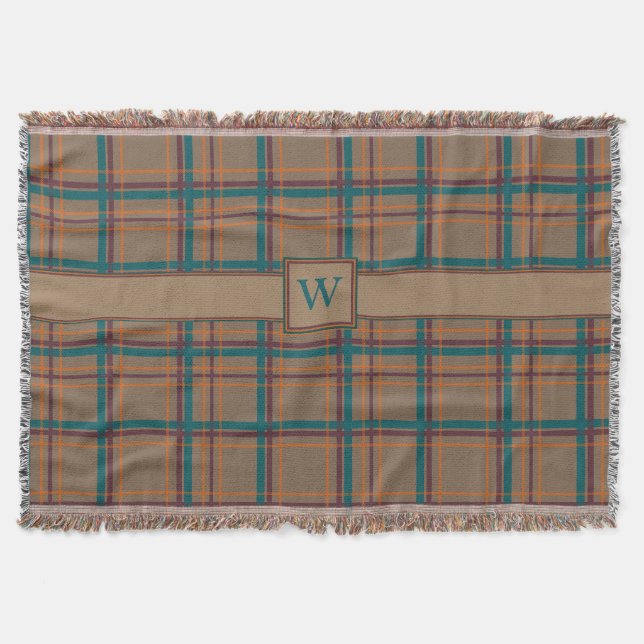 Herbstchic Kariert Throw Blanket Decke (Vorderseite)