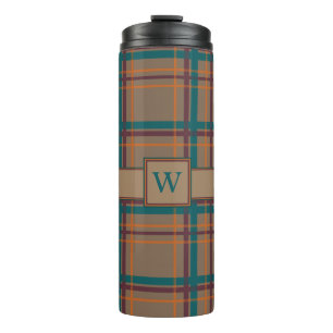 Herbstchic-karierte thermische Trommel Thermosbecher