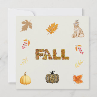 Herbstcollage mit Kürbissen, goldenen Blättern, We