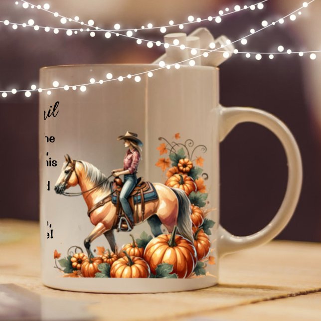 Herbstcowgirl-Tasse Kaffeetasse (Enjoy this fun Autumn design!)