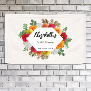 Herbstdahlia Floral Fall Brautparty Banner