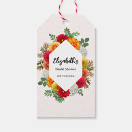 Herbstdahlia Floral Fall Brautparty Geschenkanhänger