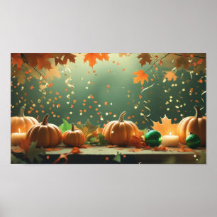 Herbstdekor Halloween-Poster Poster