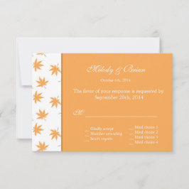 Herbstdekorative grafische Blätter Hochzeit RSVP Karte