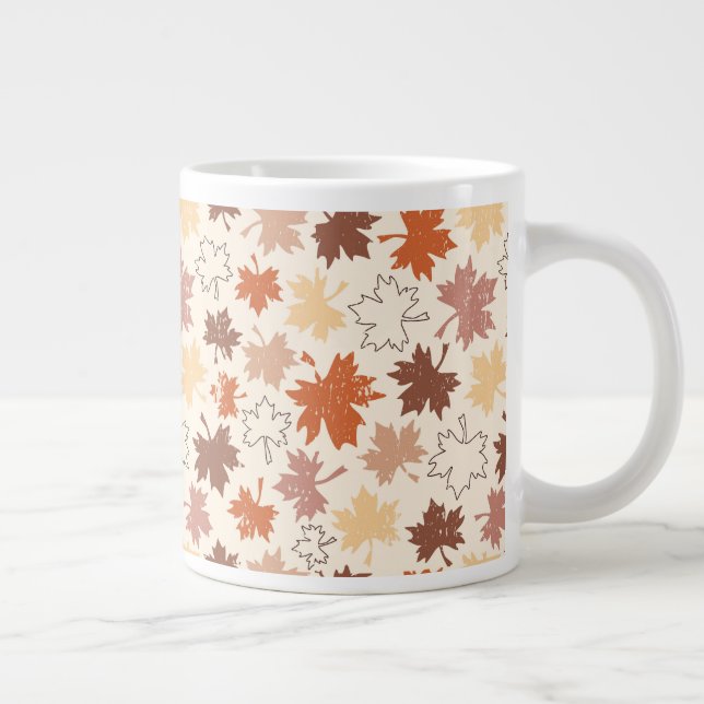 Herbstdesign Herbstliche natürliche Blätter Jumbo-Tasse (Rechts)