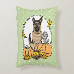 Herbstdeutscher Schäferhund (schwarz-braun) Pumpki Dekokissen