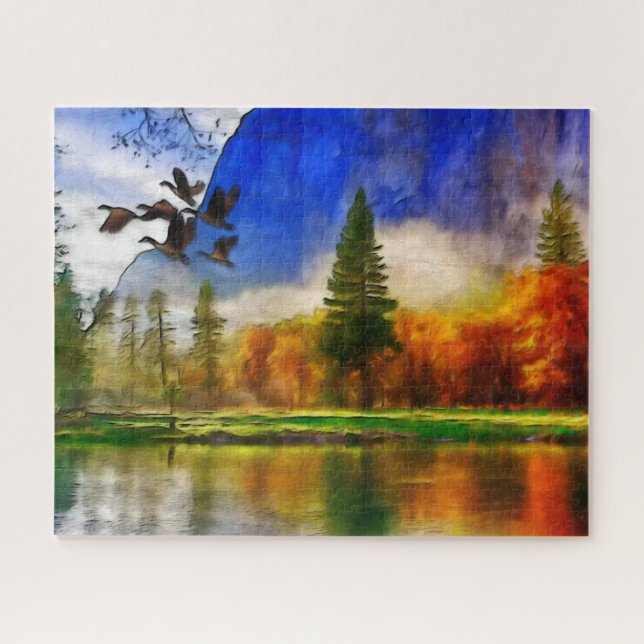 Herbstducks auf Herbstsaison Jigsaw Puzzle (Horizontal)