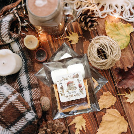 Herbstdusche aus Waldwald Pilzsäulendusche Quadratischer Aufkleber