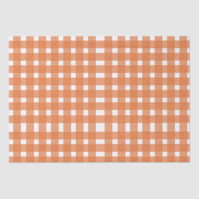 Herbstdusche Orange Gingham Fall Baby Seidenpapier (Vorderseite)