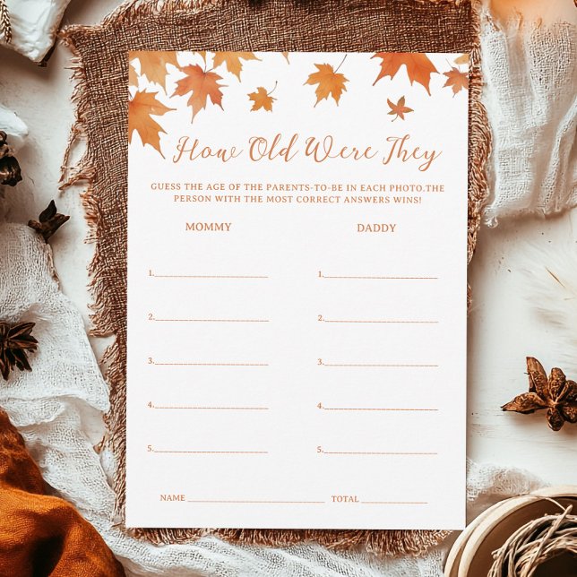 Herbstdusche schätzt die Altersspielkarte Einladung (Von Creator hochgeladen)