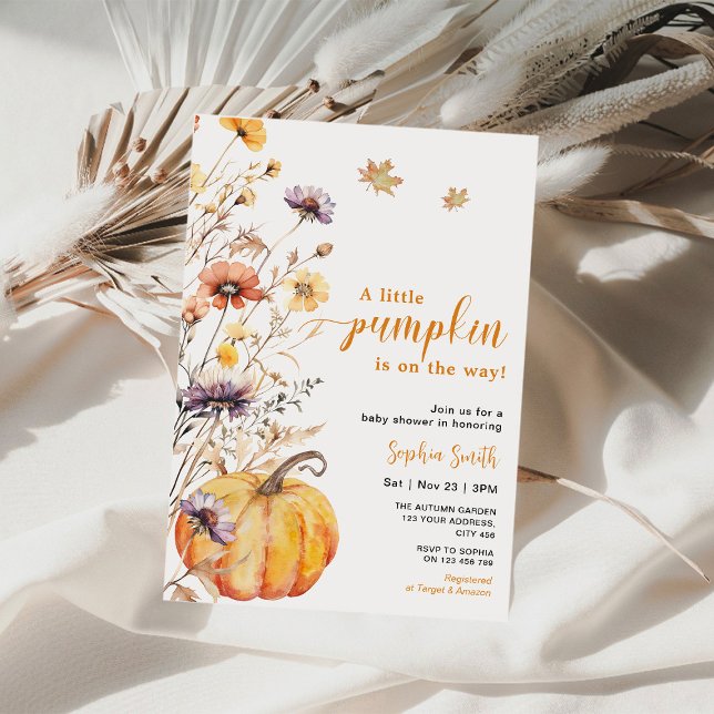 Herbstdusche Wildblume Kleine Pumpkindusche Einladung (Von Creator hochgeladen)