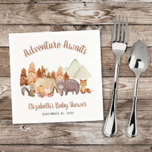 Herbstdusche Woodland Animals Adventure Baby Serviette
