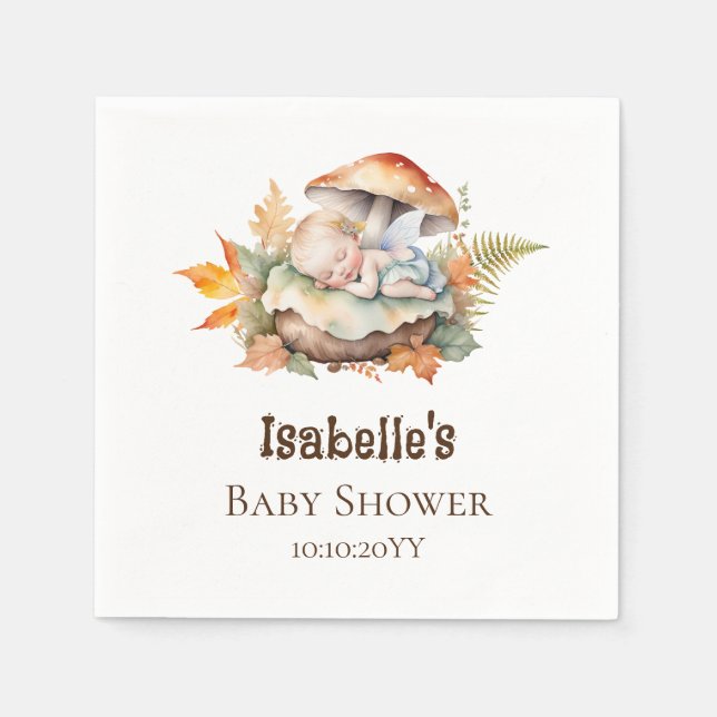 Herbstdusche Woodland Fee Baby Serviette (Vorderseite)