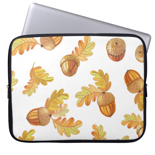 Herbsteiche Blätter: buntes Muster. Laptopschutzhülle (Vorderseite)