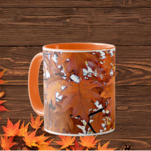 Herbsteiche Blätter floral Tasse