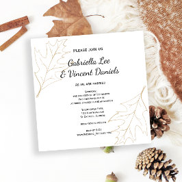 Herbsteiche Blätter Hochzeit Einladung