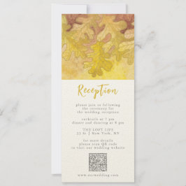 Herbsteiche Blätter Hochzeitsempfangskarte Einladung