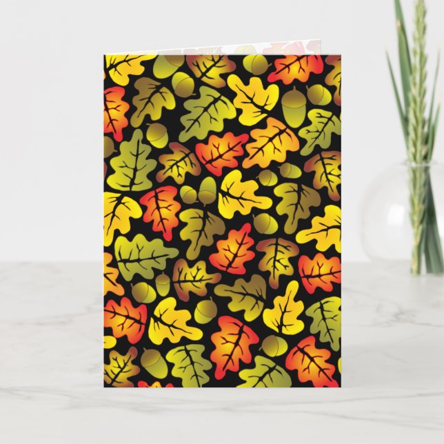 Herbsteiche-Blätter Karte (Vorderseite)