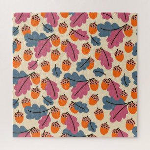 Herbsteiche: Blätter und Acornmuster