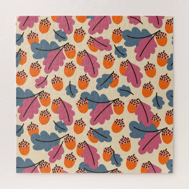 Herbsteiche: Blätter und Acornmuster (Vertikal)