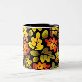 Herbsteiche-Blätter Zweifarbige Tasse