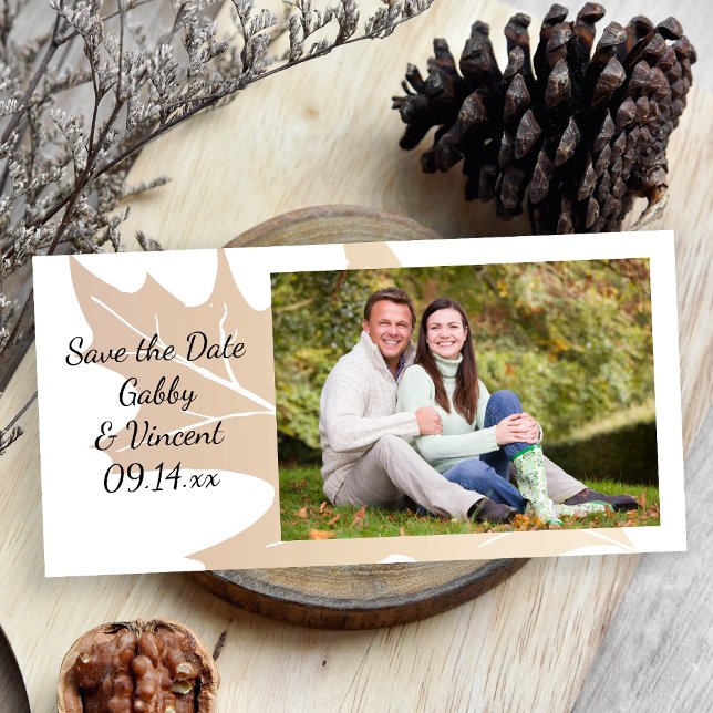 Herbsteiche Leaf Hochzeit speichern das Datum Save The Date (Von Creator hochgeladen)