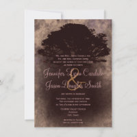 Herbsteiche Silhouette Hochzeit im Herbst Einladun