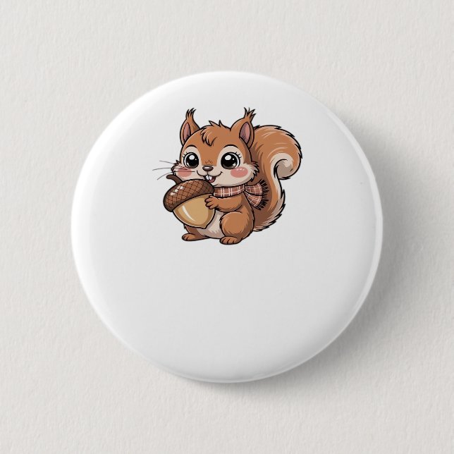 Herbsteichhörnchen Klassischer T - Shirt Button (Vorderseite)