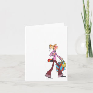 Herbsteinkaufsfrauennotecard Karte