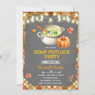 Herbsteinladung zur Suppenaustauschparty Einladung