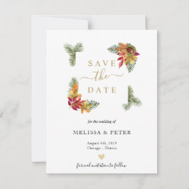 Herbstelegante Hochzeit Save the Date Ankündigung