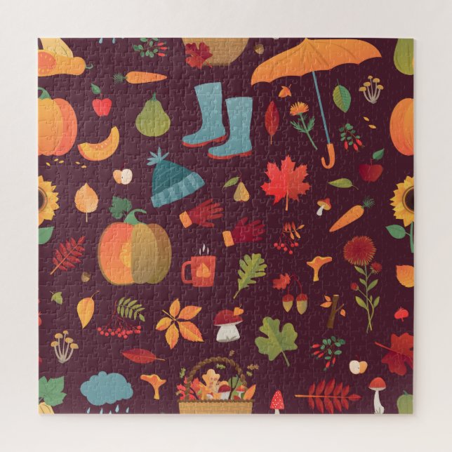 Herbstelemente, dunkler Hintergrund, Vintag (Vertikal)