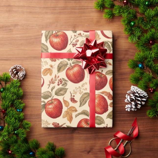 Herbsternte Apfel Geschenkpapier (Feiertagsgeschenk)