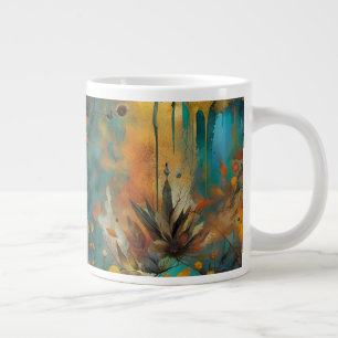 Herbsternte Aquamarine Rostgold Abstrakt Jumbo-Tasse